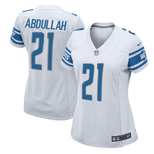 Nike Lions #21 Ameer Abdullah White Women's Stitched NFL Elite Jersey